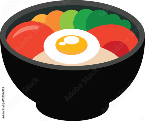 vector illustration of a fried egg