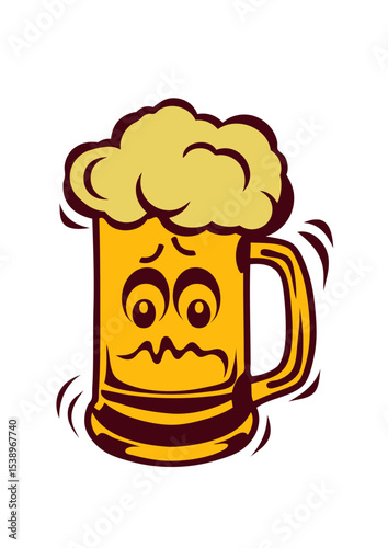 biere verre smiley peur alcool chope humour