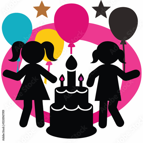 Silhouette of birthday celebration