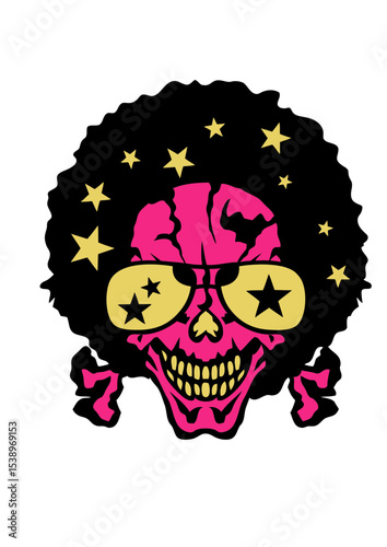 tete de mort coiffure afro lunette crane
