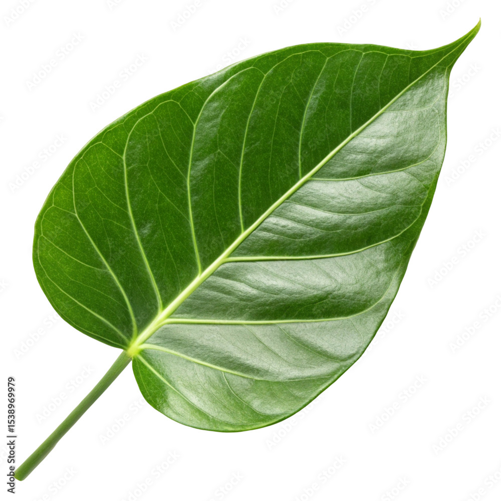Obraz premium Large Green Leaf Isolated on White Background 
