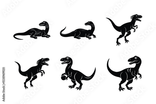 Dinosaur silhouette bundle design.