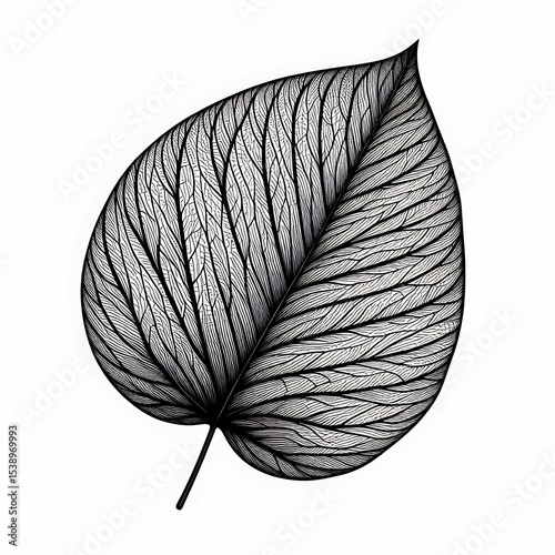 Minimalist Symmetrical Leaf Outline