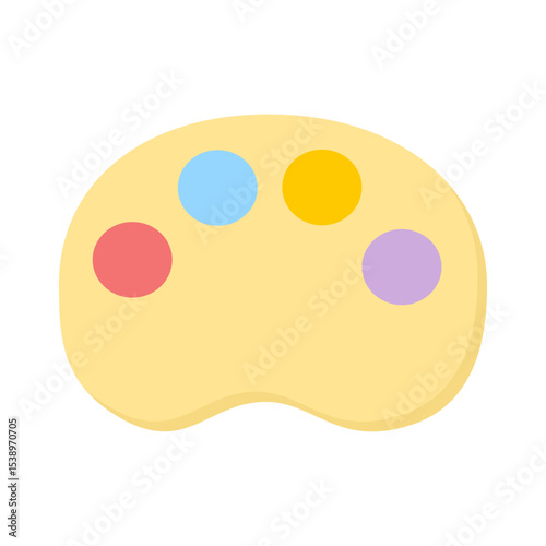Flat Vector Illustration of Artist’s Color Palette 