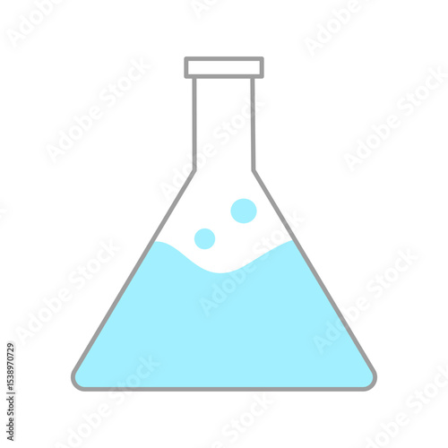 Flat Vector Illustration of Science Beaker Flask Icon