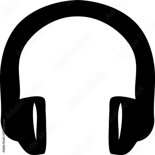 Headphones Black Solid Icon - Music and Audio Symbol