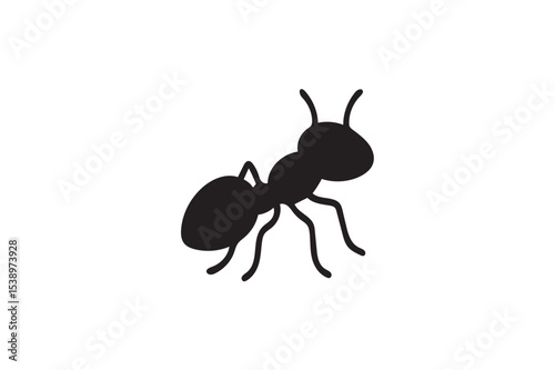 Ant lice silhouette on white background.01