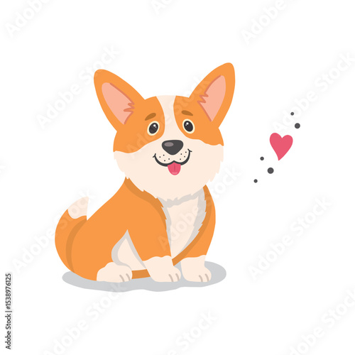A Corgi puppy. Vector illustration of a cute corgi