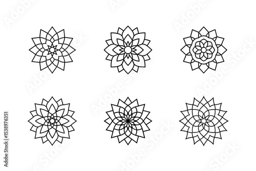 mandala vector line art silhouette