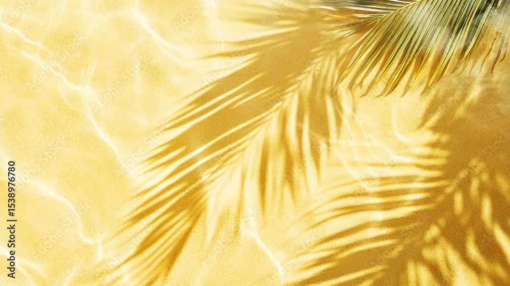 palm tree leaf with water