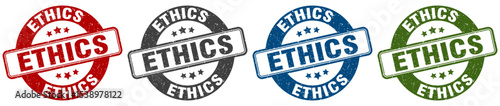 ethics stamp. ethics round stamp set isolated on white background