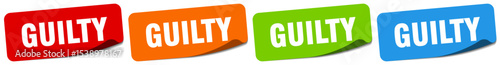 guilty sticker. guilty sticker set on white background