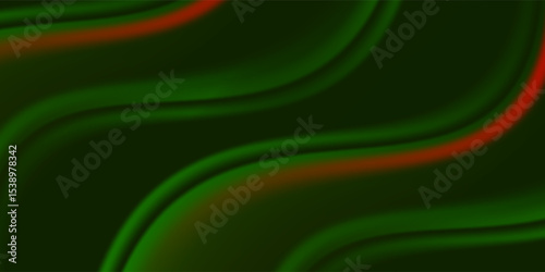 Abstract Flowing Green and Red Lines