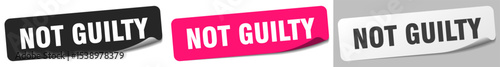 not guilty sticker. not guilty sticker set on white background