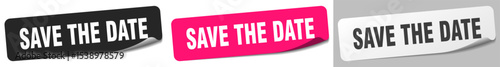 save the date sticker. save the date sticker set on white background