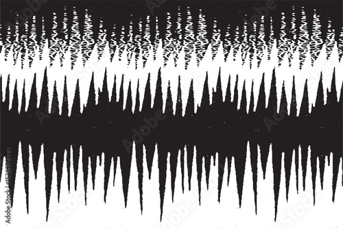 Abstract Black and White Spiked Glitch Pattern