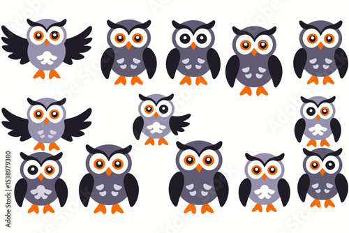 Wallpaper Mural Cute Owl Pattern Background-Cartoon Owl Illustration-Whimsical Owls for Kids-Adorable Animal Design-Night Owl Theme-Perfect for Fabric Prints or Scrapbooking Torontodigital.ca