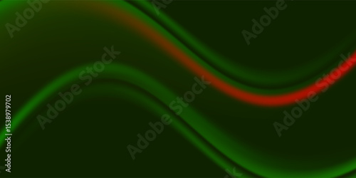 Dark Green and Red Abstract Wave Background