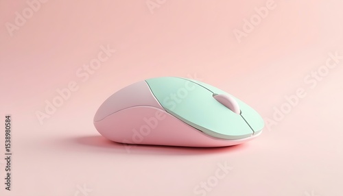 Pink and mint computer mouse wireless technology device input peripheral modern design