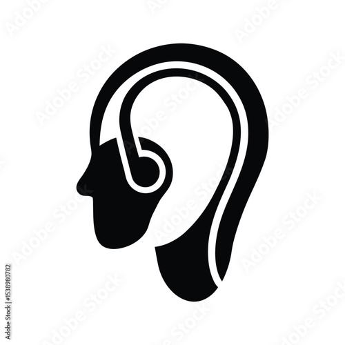 Wireless Earpiece Vector Icon Set, Wireless Earpiece Vector Illustration, Minimalist Wireless Earpiece Vector Graphic