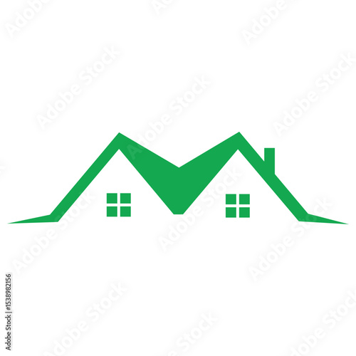 Green house roof logo vector illustration