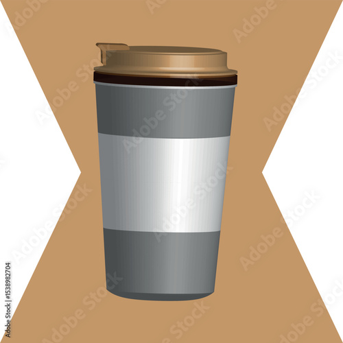 Coffee cup vector illustration, isolated on white background And Chocolate