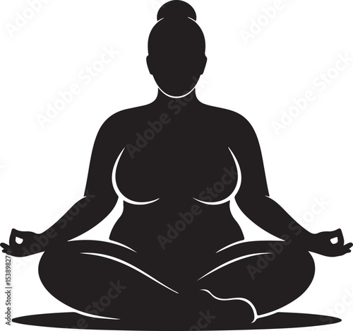 Silhouette of a Woman in Lotus Position for Meditation and Relaxation