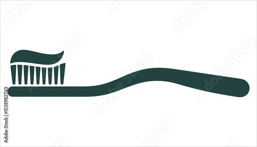 Toothbrush with Toothpaste Icon Vector Illustration

