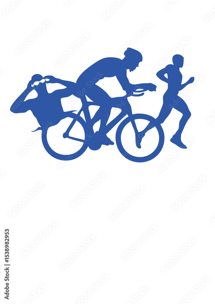 Fototapeta premium triathlon cyclisme velo marathon natation logo club