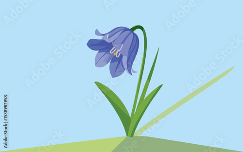 Delicate Bluebell Flower Illustration Vector Graphic Design