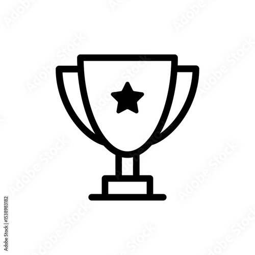 Trophy icon in outline style representing achievement, winner status, award, success, or championship recognition.
