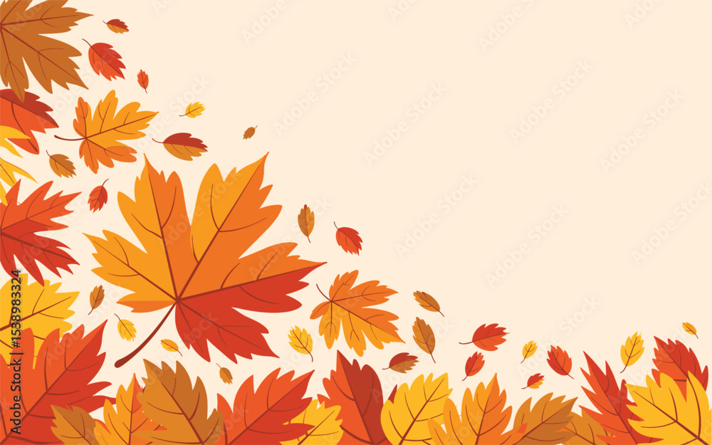 Fototapeta premium Autumn Leaves Background Fall Foliage Vector Illustration