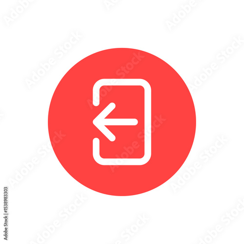 Logout or sign-out icons with a left-facing arrow leaving a rectangular box representing user logout, exit, or session termination.