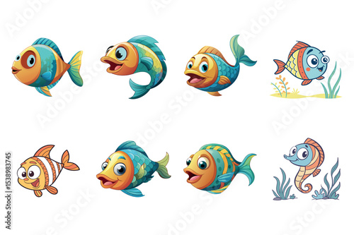 Tribal and Realistic Fish Vector Set for Illustrators Design