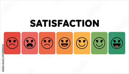 Customer Satisfaction Emoji Scale Vector Illustration