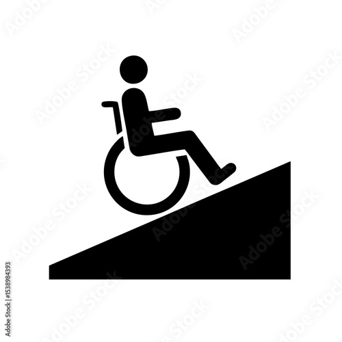 Wheelchair Ramp Access Icon: Disability Inclusion & Accessibility Symbol