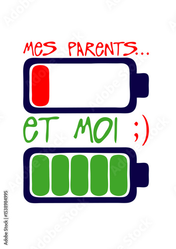 citation humour parents moi bebe enfant forme batterie charge fatigue pile
