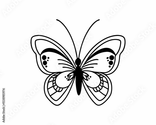 Butterfly Shilouette Design concept Illustration Vector Template. Suitable for Creative Industry, Multimedia, entertainment, Educations, Shop, spa, beauty cosmetic, beauty salon and any related busine