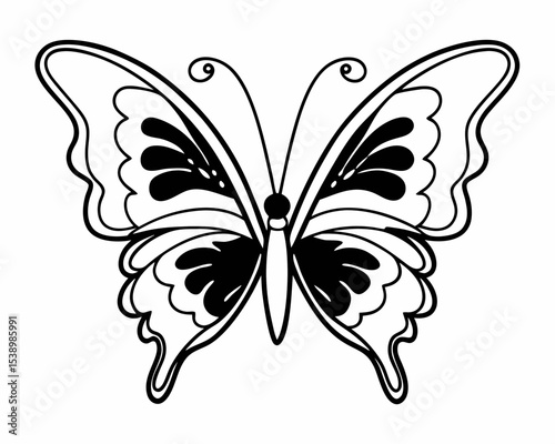 Butterfly Shilouette Design concept Illustration Vector Template. Suitable for Creative Industry, Multimedia, entertainment, Educations, Shop, spa, beauty cosmetic, beauty salon and any related busine