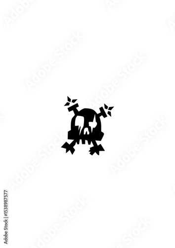 Tete de mort crane fantaisie hermine bretonne