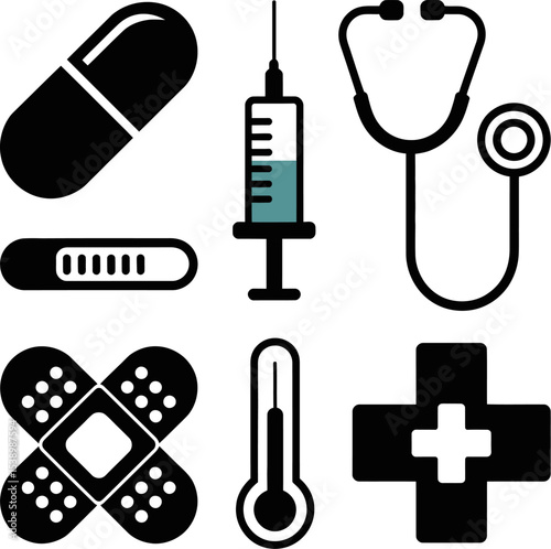 medical icons set
