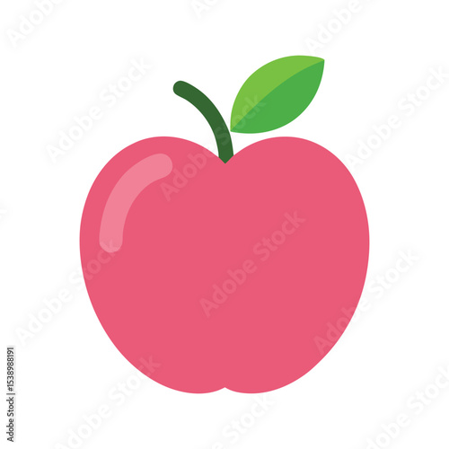 Pink lady apple in sweet red tone Vector illustration on white background