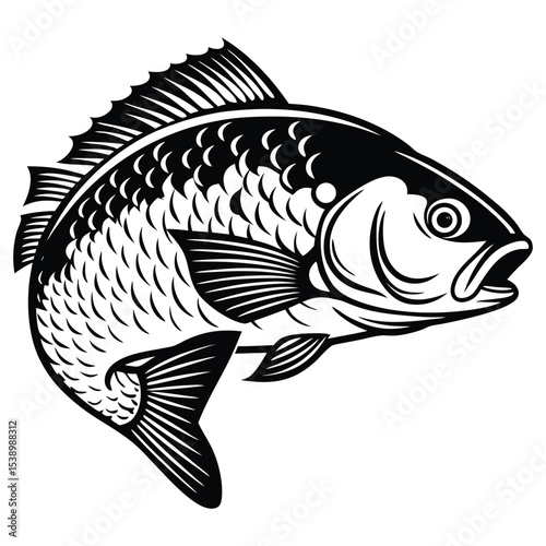Empty fish hook vector icon