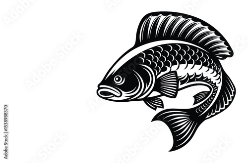 Empty fish hook vector icon