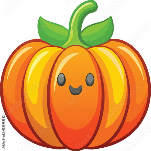 Orange Halloween pumpkin, a symbol of autumn harvest, isolated on a white background