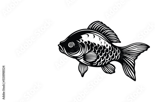 Sardine side view. Vintage woodcut engraving style vector illustration.