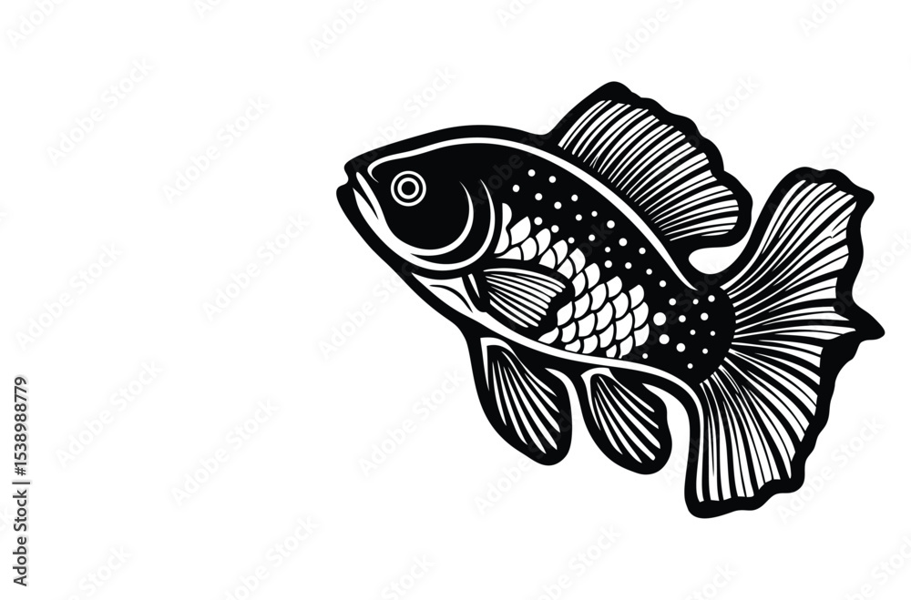 Obraz premium Fishing logo. Bass fish club emblem. Fishing theme vector illustration. Isolated on white Background