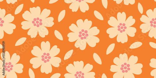 Hand-drawn flowers, seamless patterns with floral for fabric, textiles, clothing, and wrapping paper