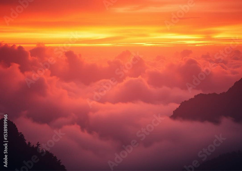 sunset over the mountains