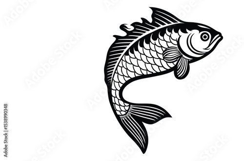 Collection of bass fish, fish club logo design, vector illustration.